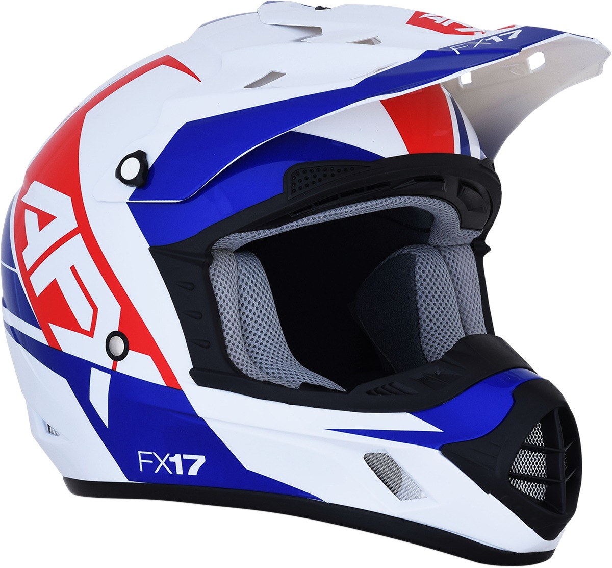 FX-17 Full Face Offroad Helmet Blue/Red/White Large - Image 5