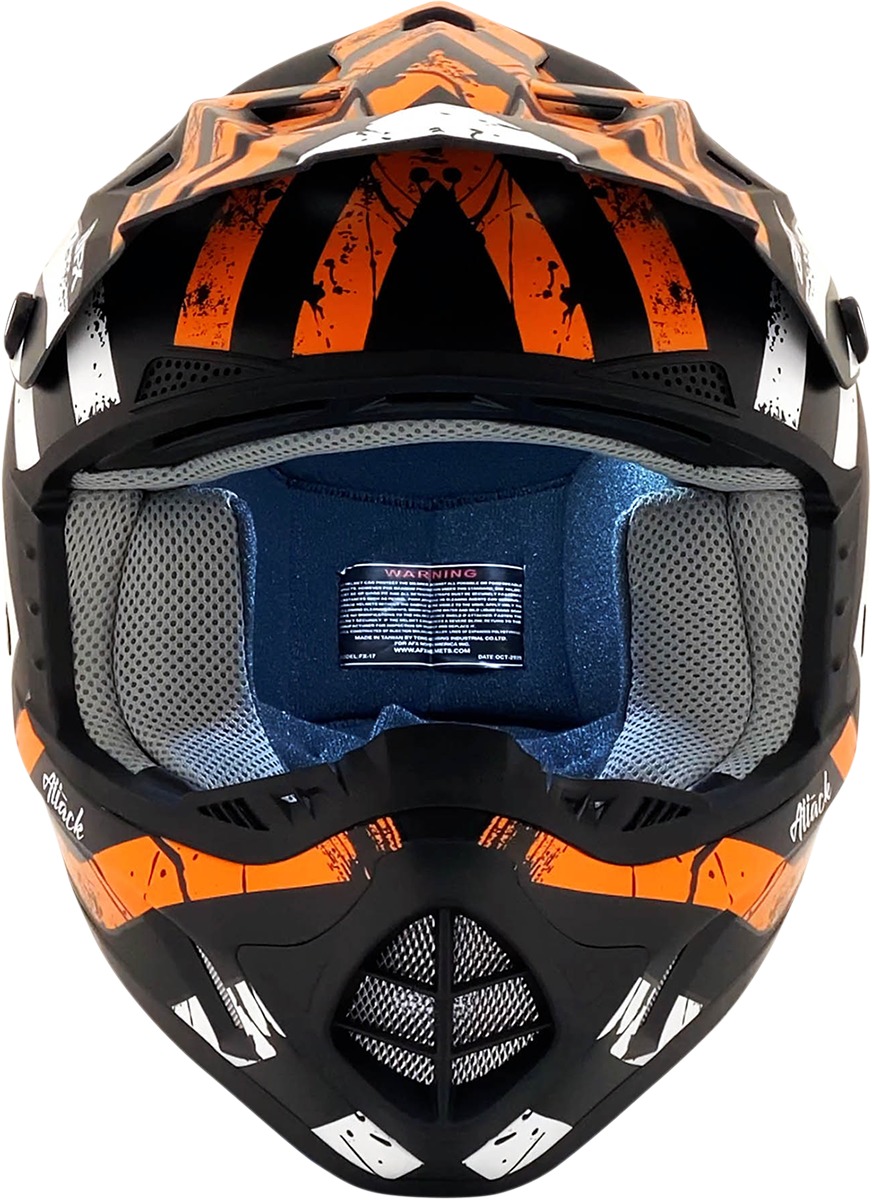 AFX FX-17 Attack Helmet Matte Orange Black 4XL Adult - Image 3