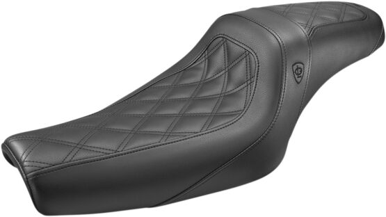 Lattice Stitched 2-Up Seat - Black