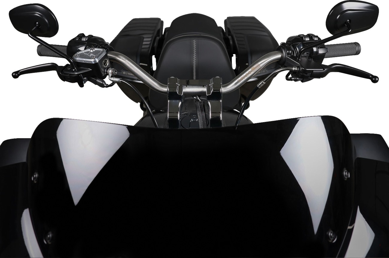 Thrashin 1in Mid Bend Handlebar Stainless Steel Polished For Harley - Image 3