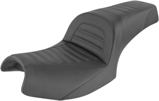 Slim Pleated Tuck and Roll 2-Up Seat Black Gel