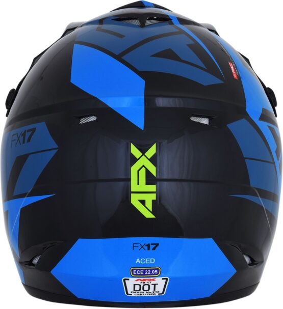 FX-17 Aced Full Face Offroad Helmet Blue/Green/Black 2X-Large - Image 4