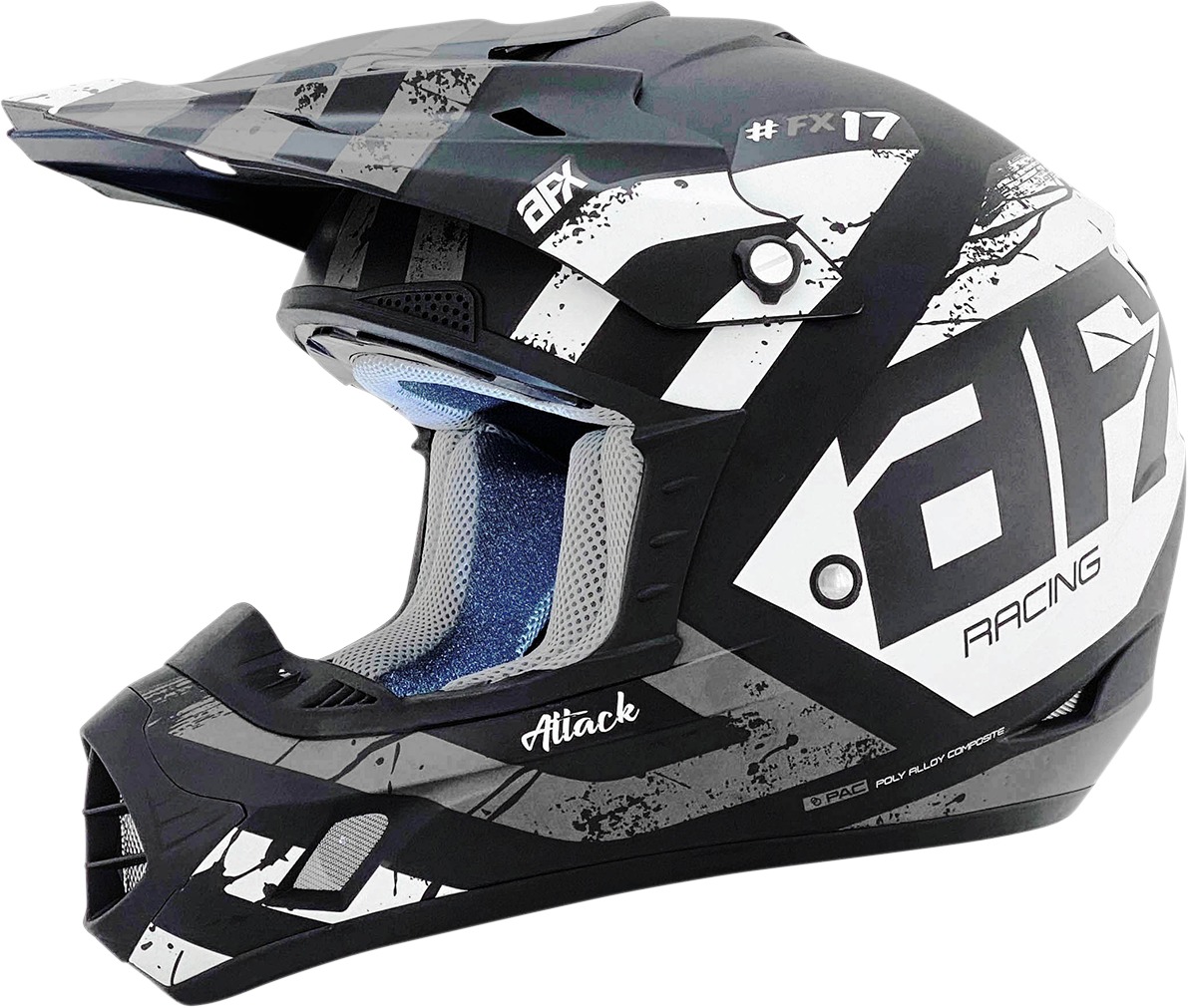 AFX FX-17 Attack Helmet Matte Black Silver Large - Image 4