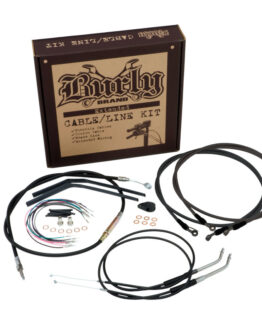 Extended Black Control Cable Kit for 12" Apehanger Bars