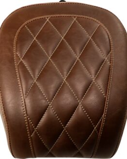 Tripper Diamond Synthetic Leather Wide Brown Pillion Pad