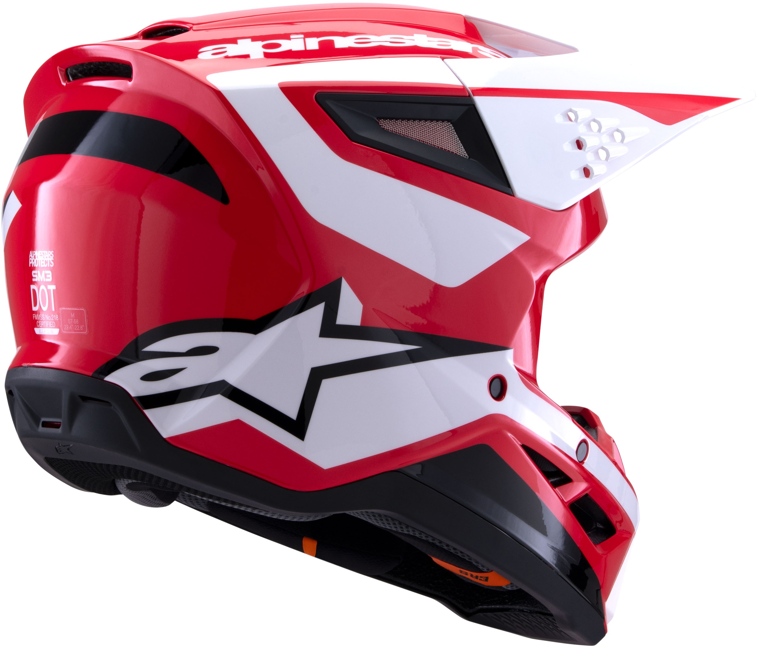 Alpinestars SM3 Heat Helmet Red/White/Black Gloss Small - Image 4