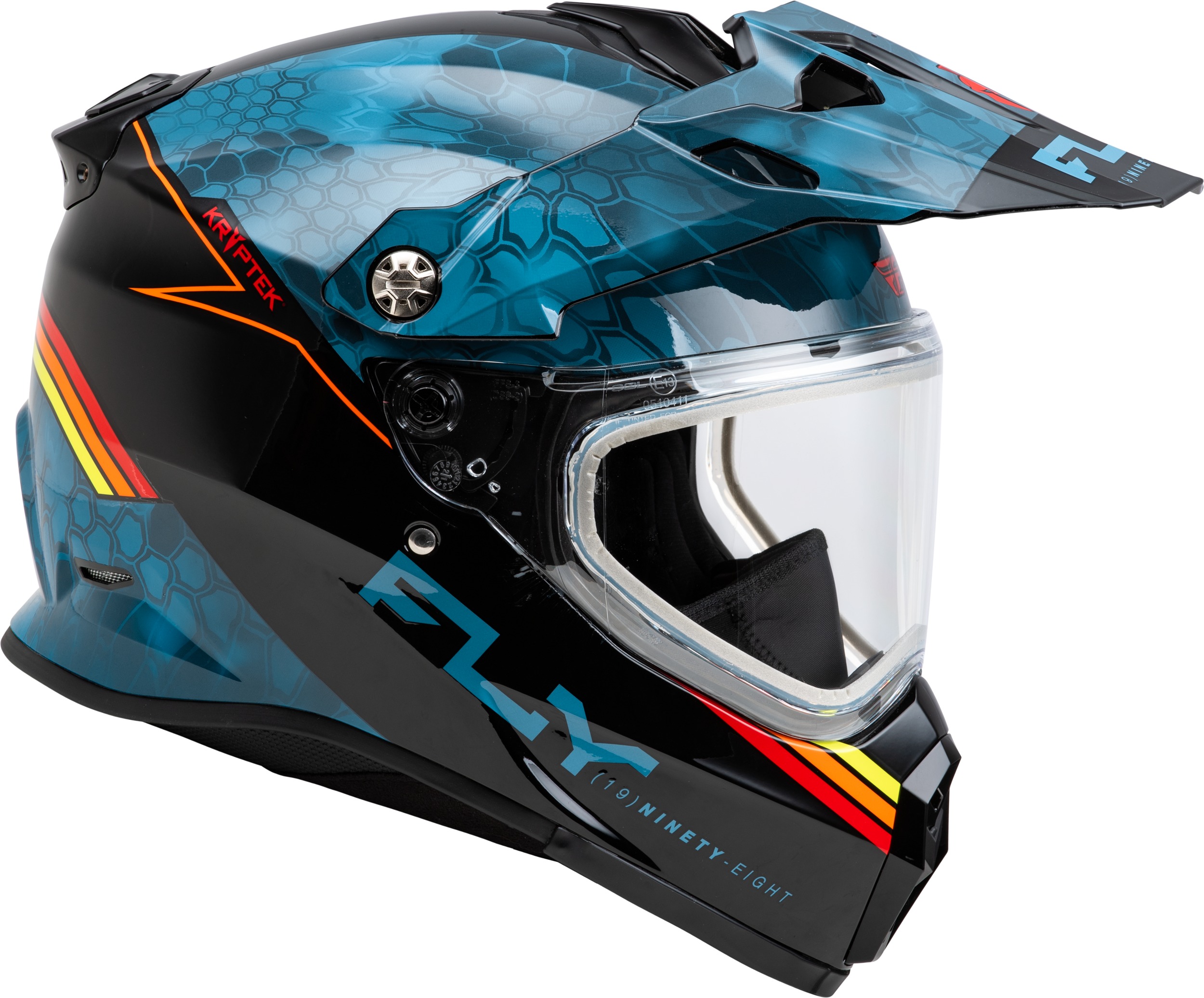 Fly Racing Trekker CW Conceal Helmet 2X Slate/Black/Red Dual Shield - Image 4