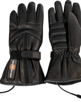 12V Heated Leather Gloves Black Large