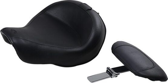 Wide Smooth Solo Seat Black w/Backrest