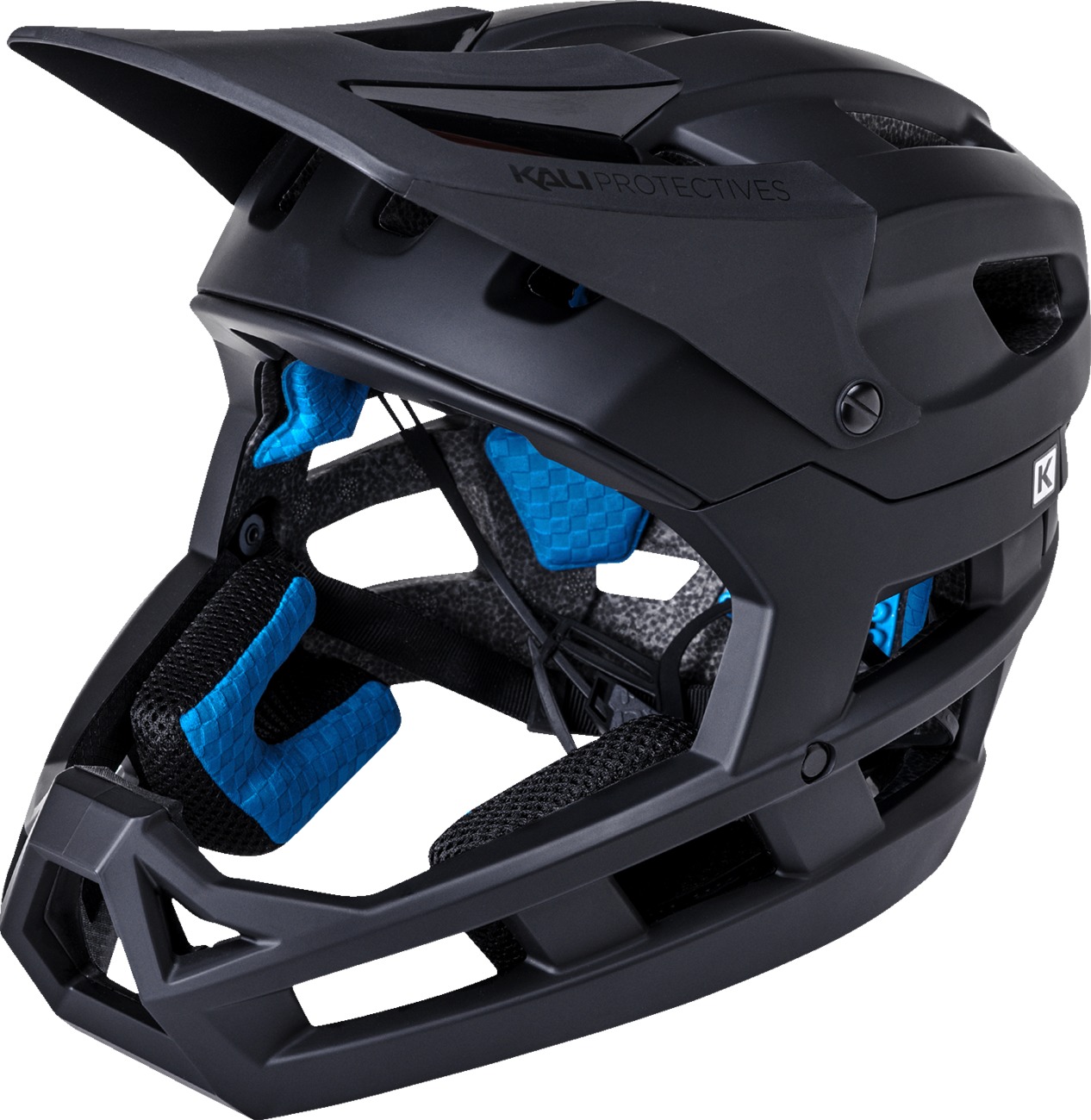 Kali DH Invader Full Face Bicycle Helmet Matte Black L-2XL - Image 4