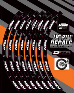 D'Cor 19" Rear Rim Decals KTM Logo Fits 00-17 KTM 125-450 SX/F SXS/F