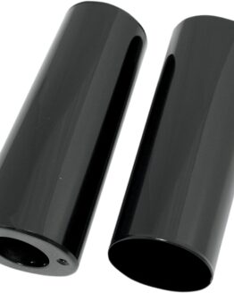 Drag Specialties Fork Slider Covers Smooth Gloss Black 2in Extended For Harley