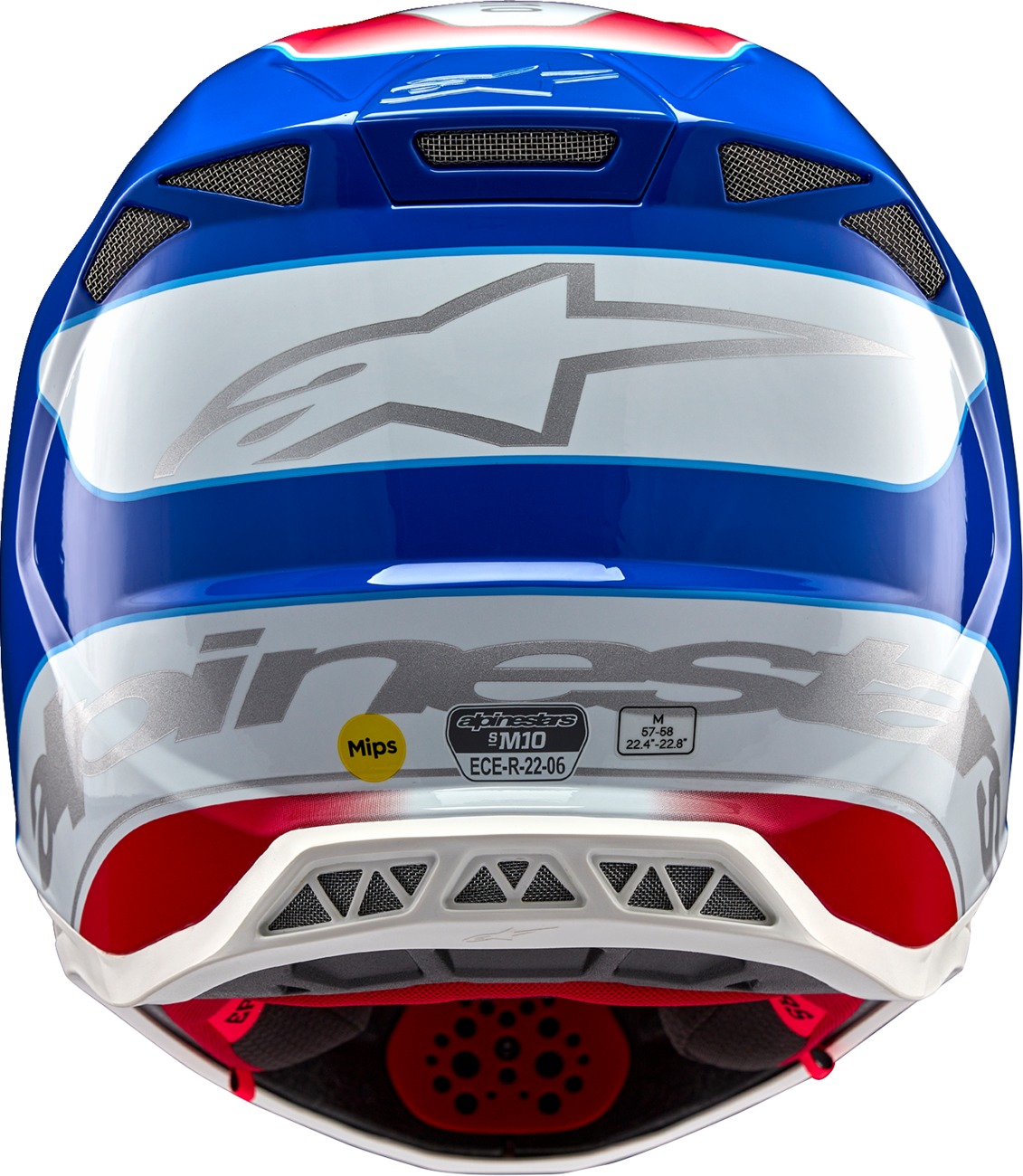 Alpinestars Supertech M10 Aeon MIPS Helmet XL Gloss Red/Blue - Image 4