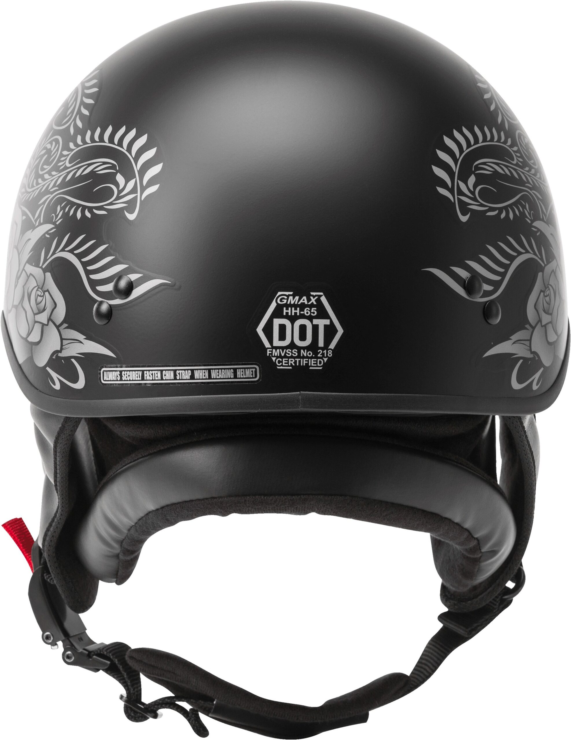 GMAX HH-65 Half Helmet Rose Matte Black/Silver XL - Image 3