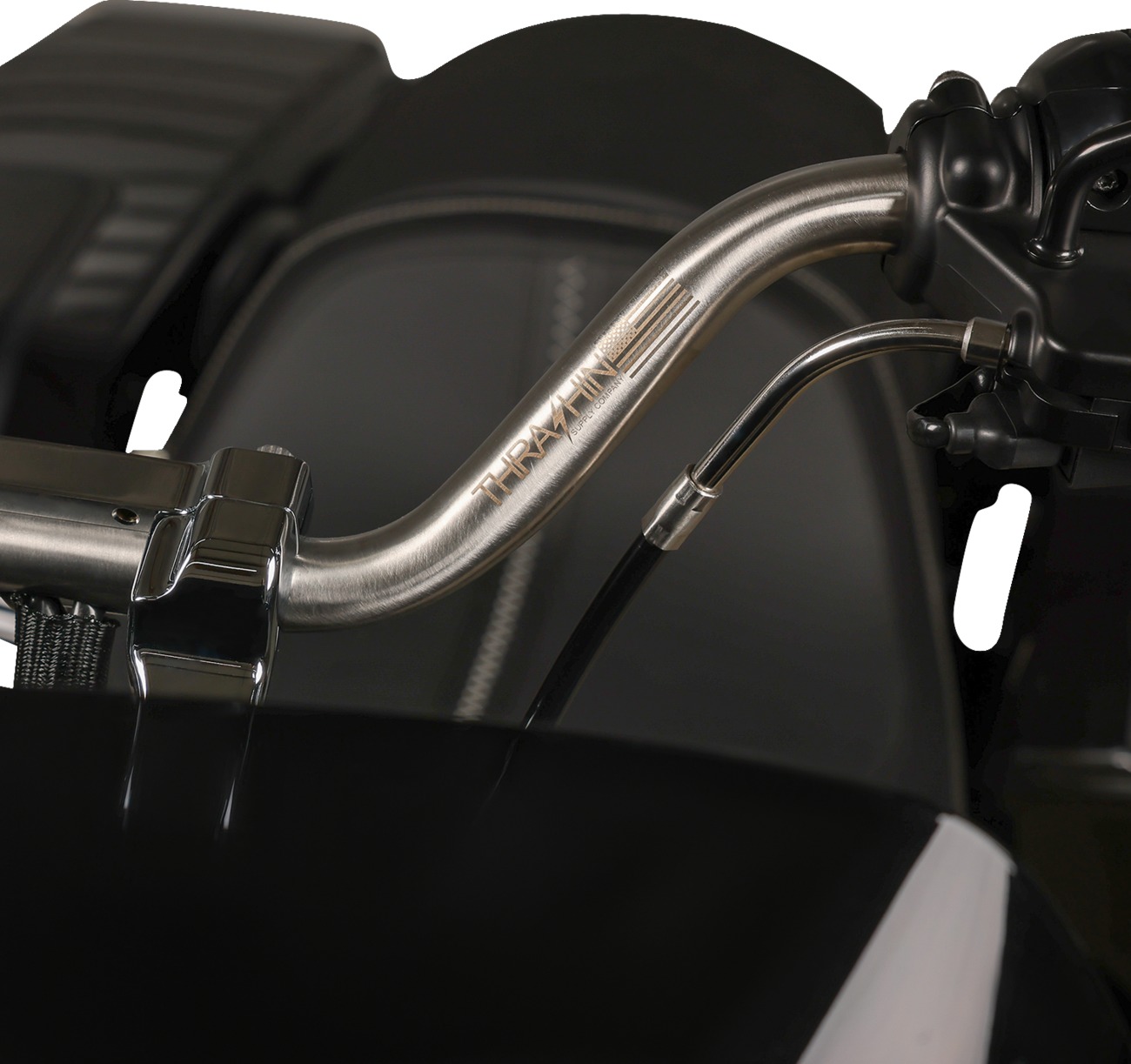 Thrashin Supply 1in High Bend Handlebar Polished Stainless For Harley - Image 3