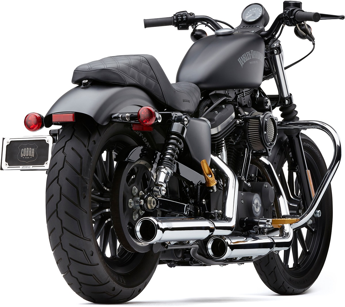 Cobra 3 Inch Neighbor Hater Slip-On Mufflers Chrome For Harley XL 14-22 - Image 3