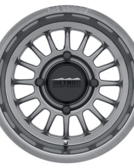 MR411 Bead Grip 15x7 / 4+3/13mm Offset / 4x156 / 132mm CB Gloss Titanium Wheel