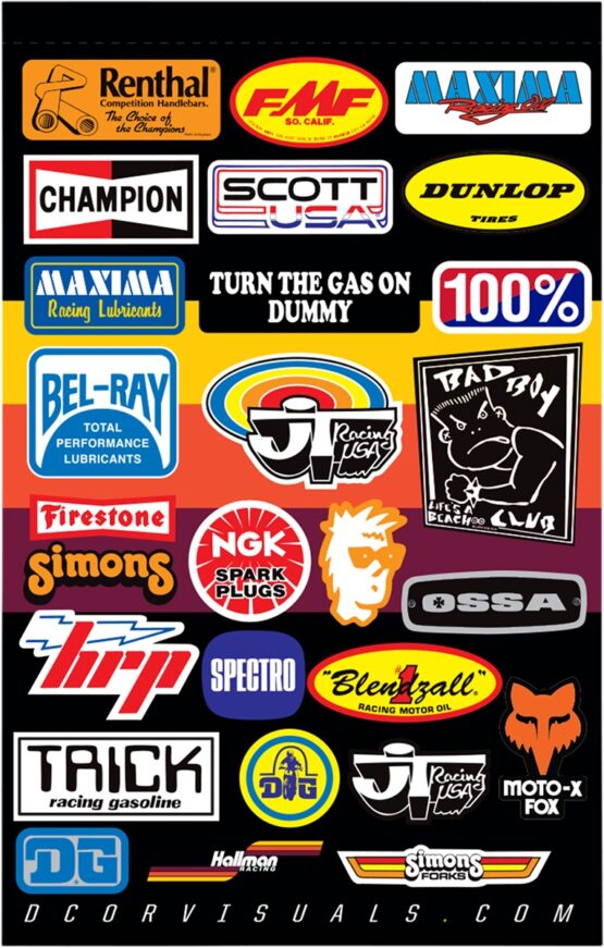 Throwback MX Universal Decal Sheet - 12 mil Ultracurve Vinyl