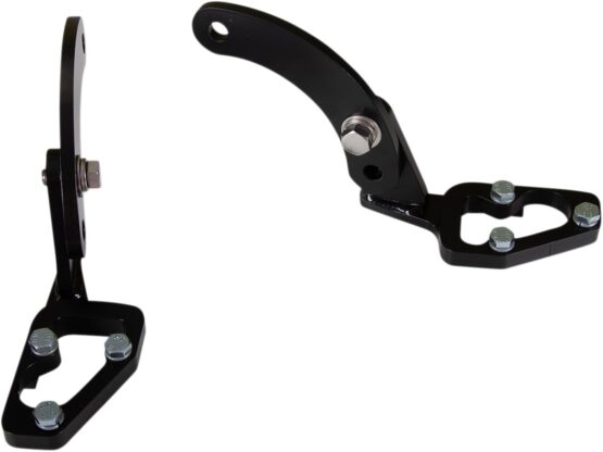 Steel Highway Bar Footpegs w/Mount - Black