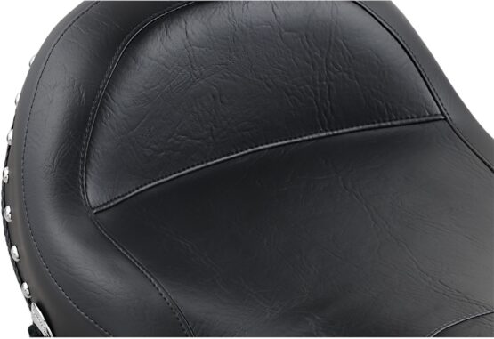 Concho Studded Vinyl Solo Seat Black w/Backrest Back 1.5" - Image 3