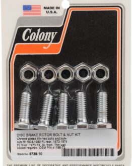 Colony Chrome Brake Hardware Kit Hex Heads 3/8-16 x 1"