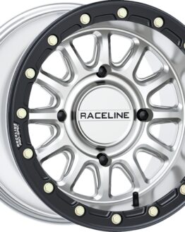 Raceline Alpha Beadlock Wheel Hyper Silver Black Ring 15x10 4x156 +10