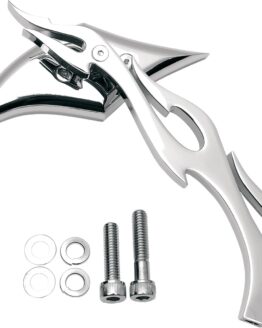 Drag Specialties Gothic Mirror Sculptured Stem Chrome Right Side