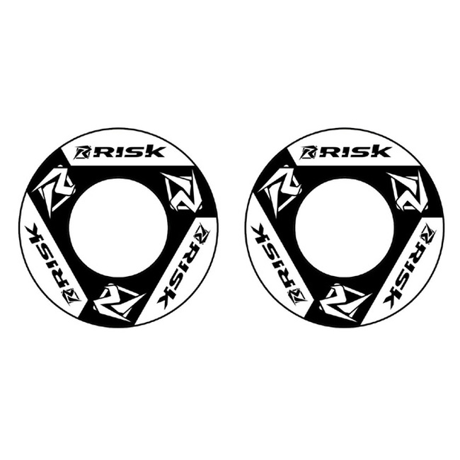Risk Racing Grip Donuts Black/White Foam Universal Pair - Image 3
