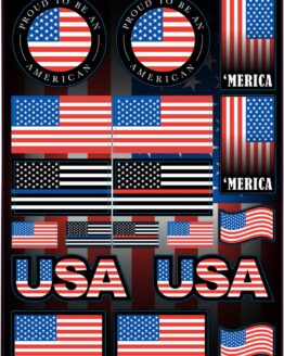 USA Universal Decal Sheet - 12 mil Ultracurve Vinyl