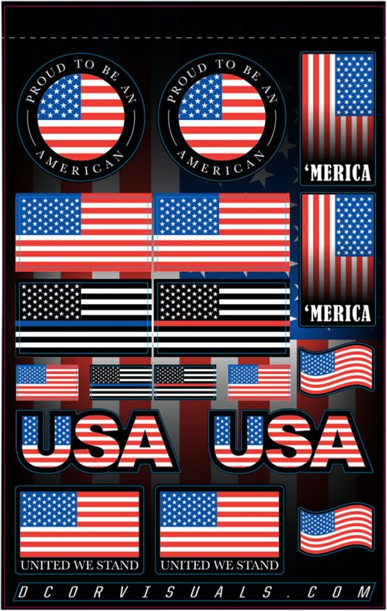 USA Universal Decal Sheet - 12 mil Ultracurve Vinyl