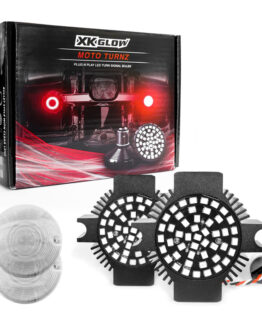 XK Glow Motorcycle Rear LED Turn Signal Kit - Flat Style Clear Lenses
