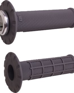 ODI Micro-X Half-Waffle V2 Lock-On Grips Graphite/Silver
