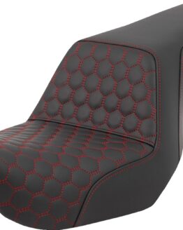 Saddlemen Step-Up Seat Honeycomb Red Stitching Dyna 06-17