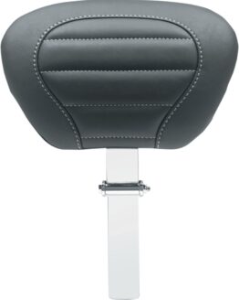 Mustang Deluxe Driver Backrest Black w/ Gray Stitch FLT/FLH 08-21