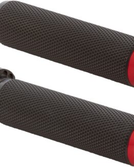 Arlen Ness Knurled Rubber Grips Red Cable