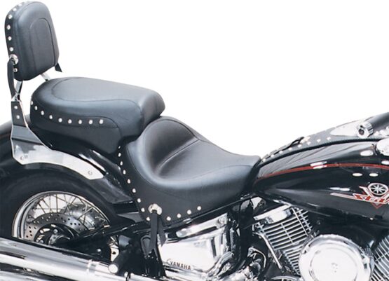 2PC Touring Concho Studded Vinyl 2-Up Seat - Black