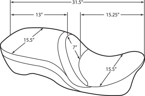 Touring Pillow Leather 2-Up Seat Black Low 1" - Image 2