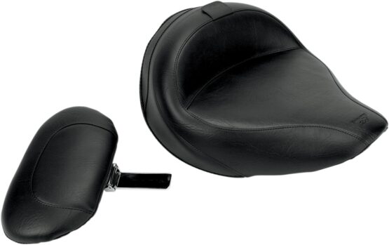 Plain Vinyl Solo Seat Black Foam w/Backrest - Image 2