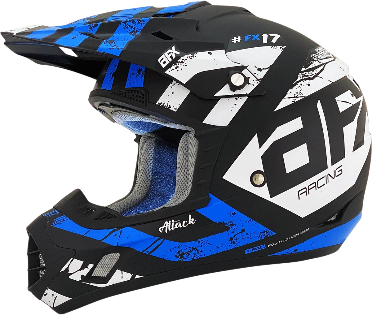 AFX FX-17 Attack Helmet Matte Black/Blue 4XL Adult - Image 3