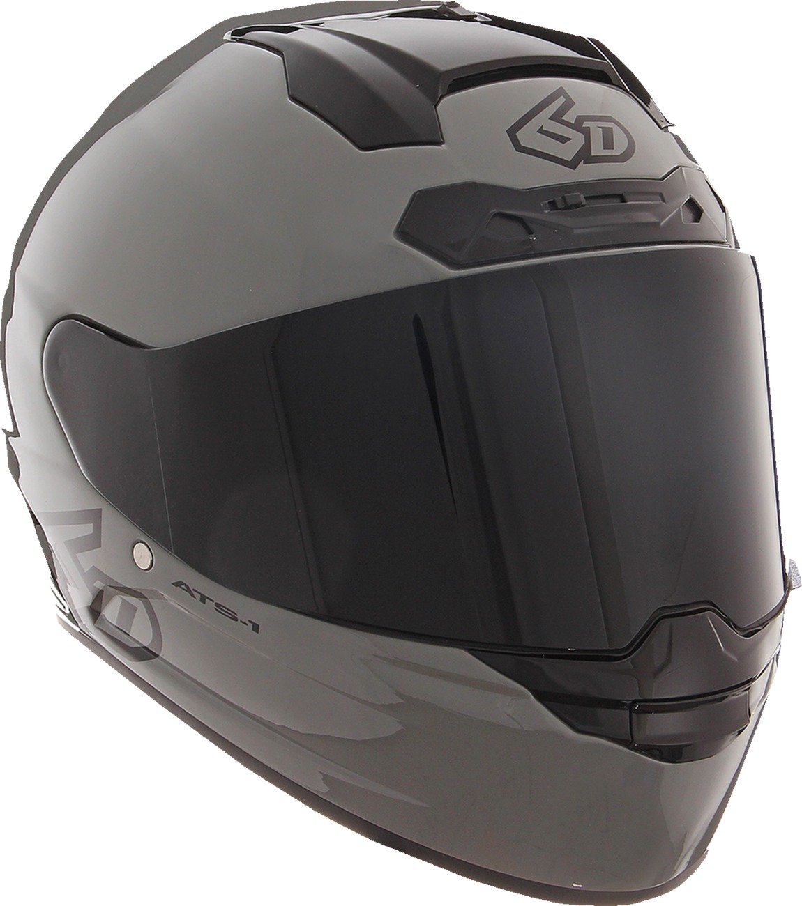 6D ATS-1R Solid Full Face Helmet XL Gloss Gray - Image 4