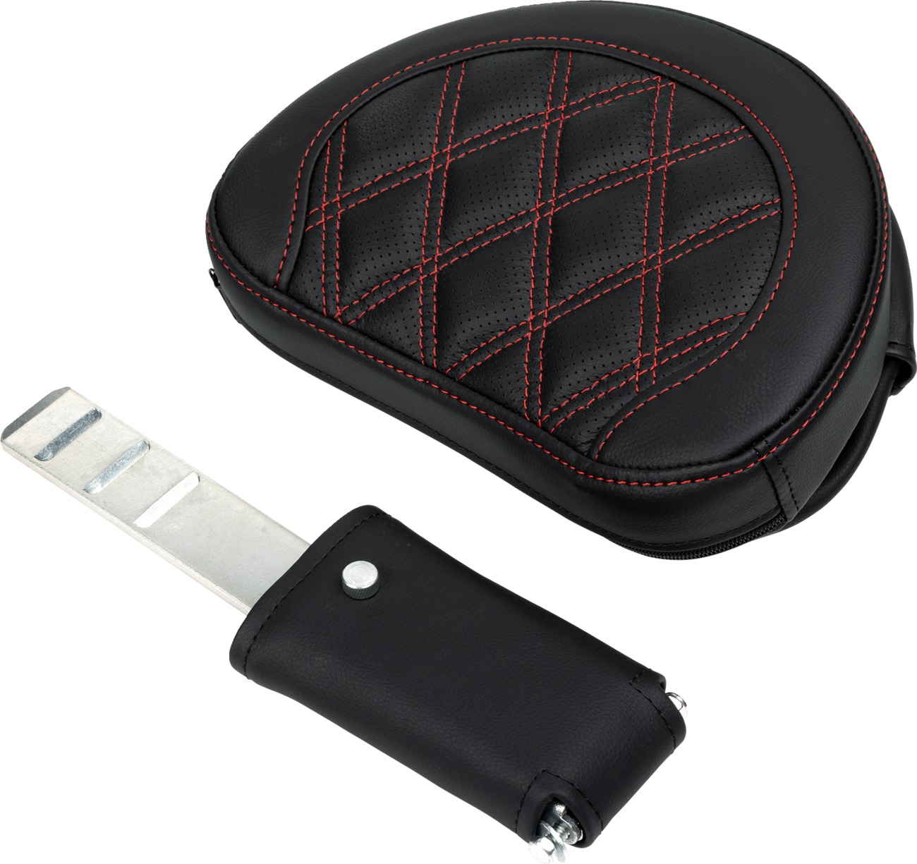 Saddlemen Roadsofa Seat with Backrest Red Stitch For Harley FL 08-23 - Image 4