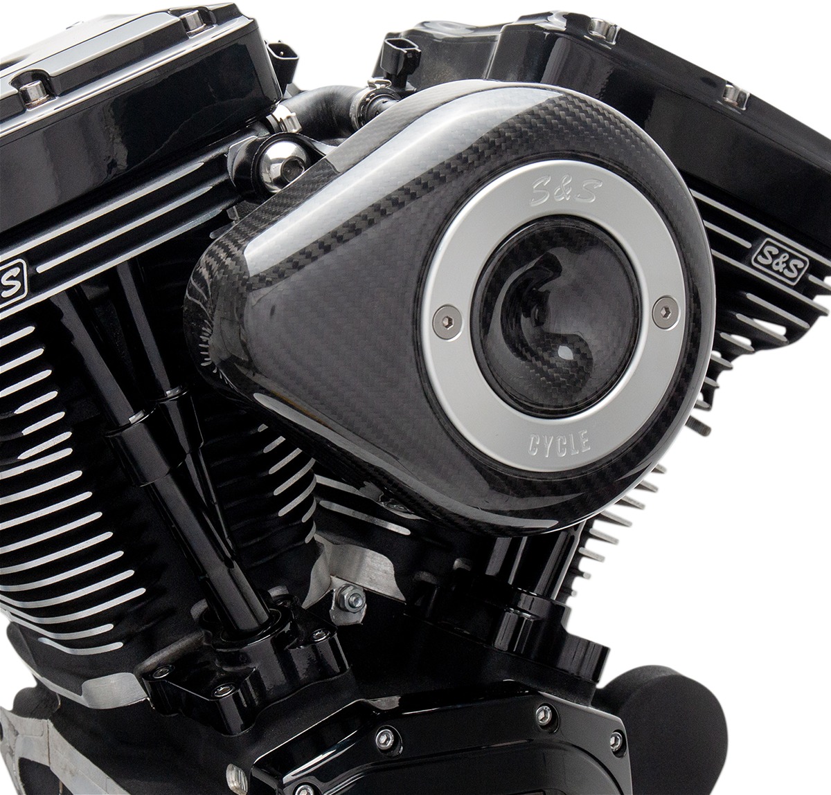 S&S Stealth Teardrop Air Cleaner Cover Carbon Fiber for Custom Models - Image 4