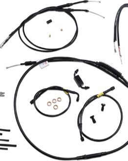 Extended Black Control Cable Kit for 12" Apehanger Bars