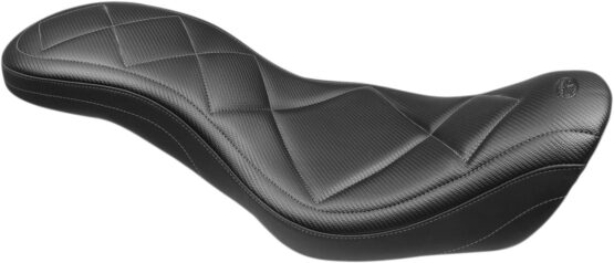 Tripper Carbon Fiber Vinyl 2-Up Seat - Black