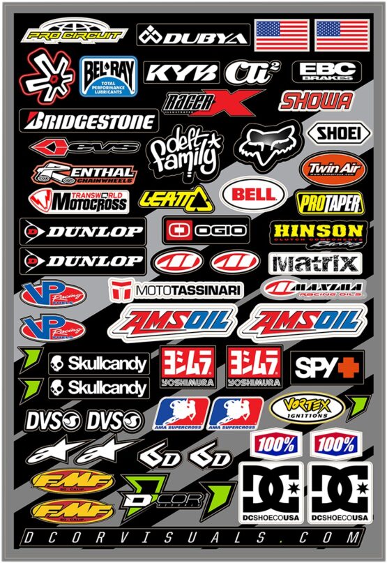 MX Logos Universal Decal Sheet - 12 mil Ultracurve Vinyl