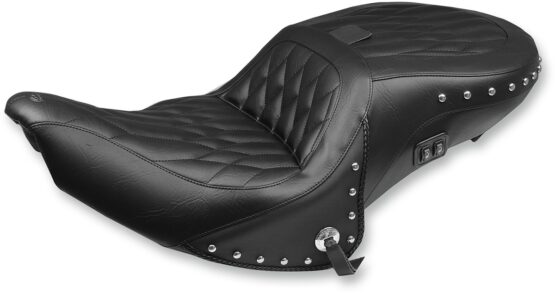 Heated Concho Diamond 2-Up Seat Black w/Backrest - Image 2