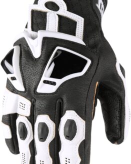 Hypersport Leather Cold Weather Short Cuff Gloves - White Men's Large