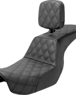 Saddlemen Tour Step-Up Seat Rider Backrest Black Dyna 06-17 Full Lattice