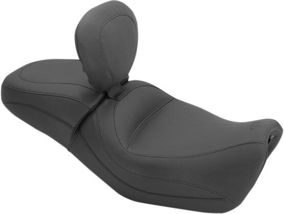 Smooth Vinyl 2-Up Seat Black w/Backrest