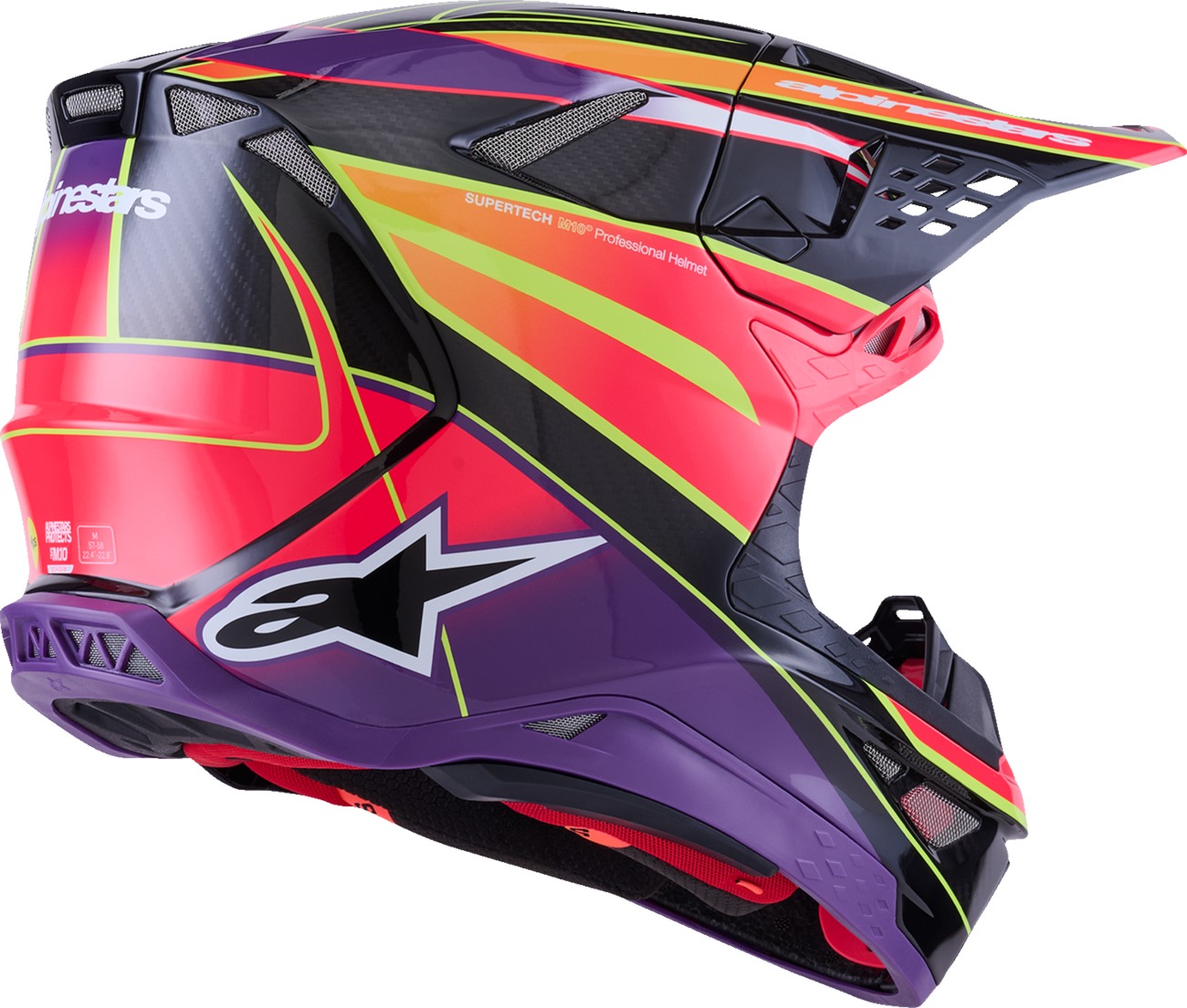 Alpinestars Supertech M10 Era MIPS Helmet Gloss Pink/Violet/Yellow Fluo Small - Image 3